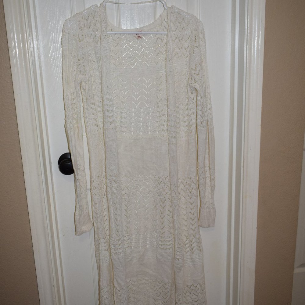 Mossimo Long White Cardigan